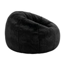 Artiss Bean Bag Chair Cover (No Filler) Soft Faux Fur Beanbag Cover Large Round Stuffed Animal Storage Bean Bag Cover Washable Lazy Sofa Cover for Adults Kids Teens, Black