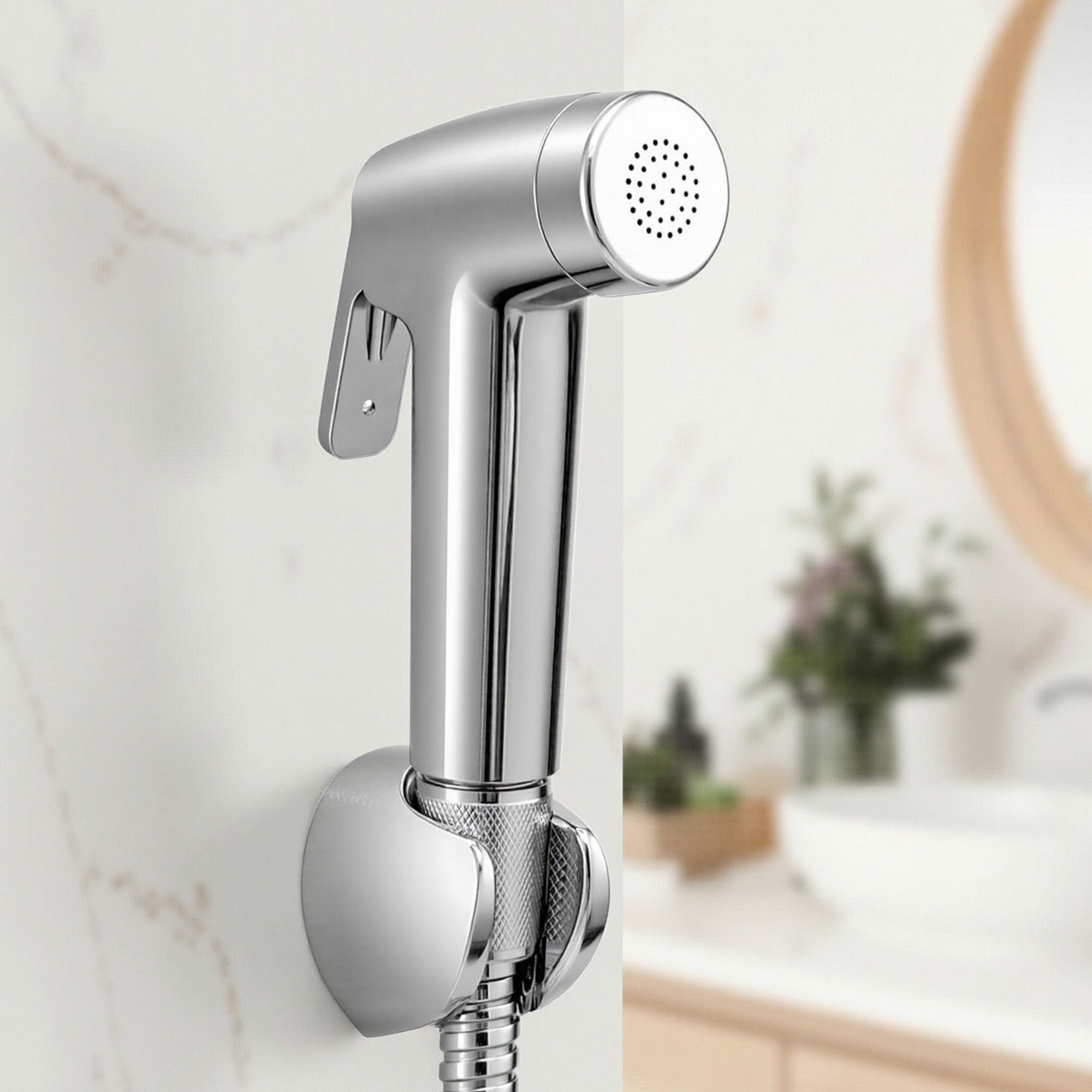 Cefito Handheld Bidet Sprayer for Toilet 1.5m Stainless Steel Hose Jet Spray for Feminine Wash Cloth Diaper Pet Bath Adjustable Pressure Bidet Attachment with G1/2 Valve Silver