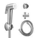 Cefito Handheld Bidet Sprayer for Toilet 1.5m Stainless Steel Hose Jet Spray for Feminine Wash Cloth Diaper Pet Bath Adjustable Pressure Bidet Attachment with G1/2 Valve Silver