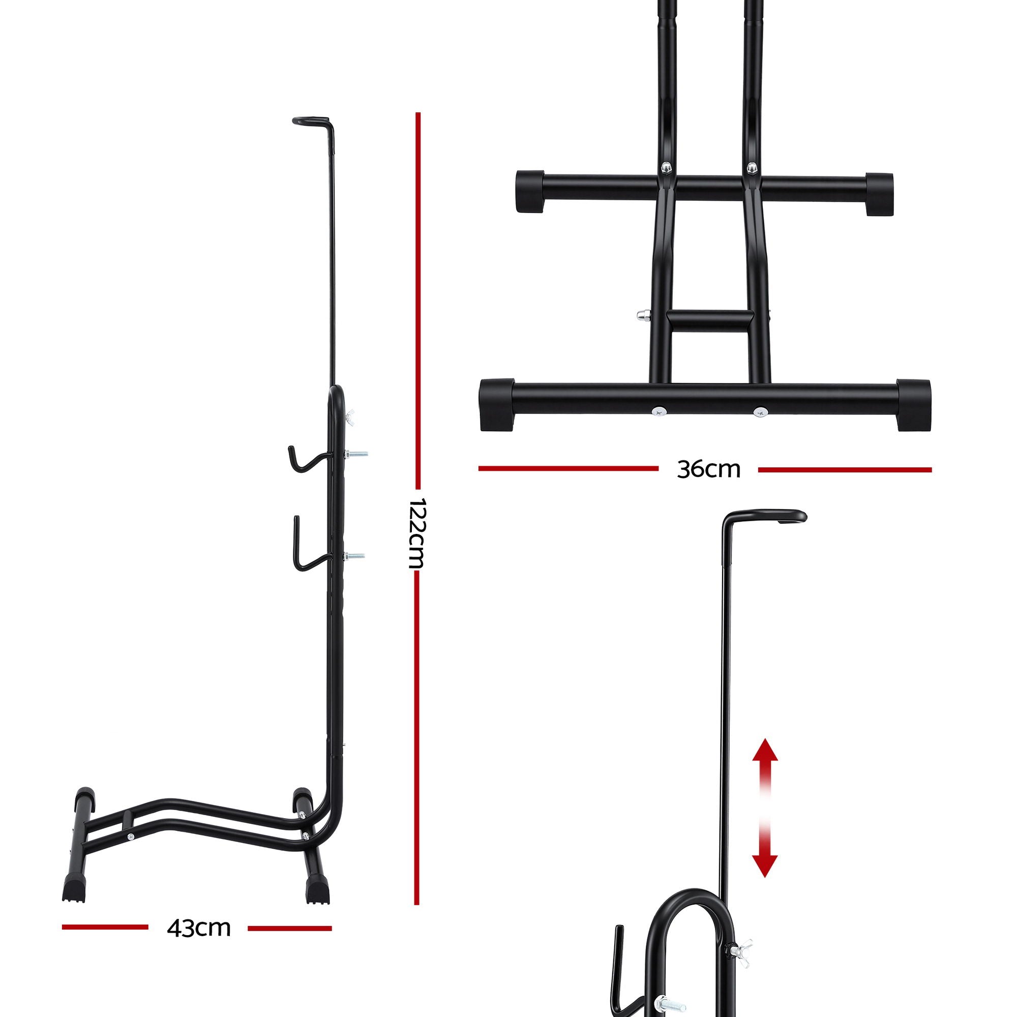 Weisshorn 4-in-1 Bike Parking Stand Vertical Floor Storage Rack for 24"-27.5" Bicycles, Adjustable Height Repair Maintenance Stand, Stable Indoor Garage Space Saver with Non-slip Rubber Feet