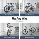 Weisshorn 4-in-1 Bike Parking Stand Vertical Floor Storage Rack for 24"-27.5" Bicycles, Adjustable Height Repair Maintenance Stand, Stable Indoor Garage Space Saver with Non-slip Rubber Feet