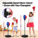 Everfit Kids Punching Bag Stand Set Adjustable 76-112cm with Gloves & Pump