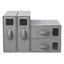Artiss Bed Sheet Organisers Box Set 4Pcs Storage King Size Bedding Foldable Grey