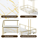 Artiss Bathroom Storage Rack 2 Tier Corner Organiser Gold Marble Look