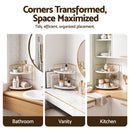 Artiss Bathroom Corner Shelf Countertop Organiser Vanity Storage Rack White Gold