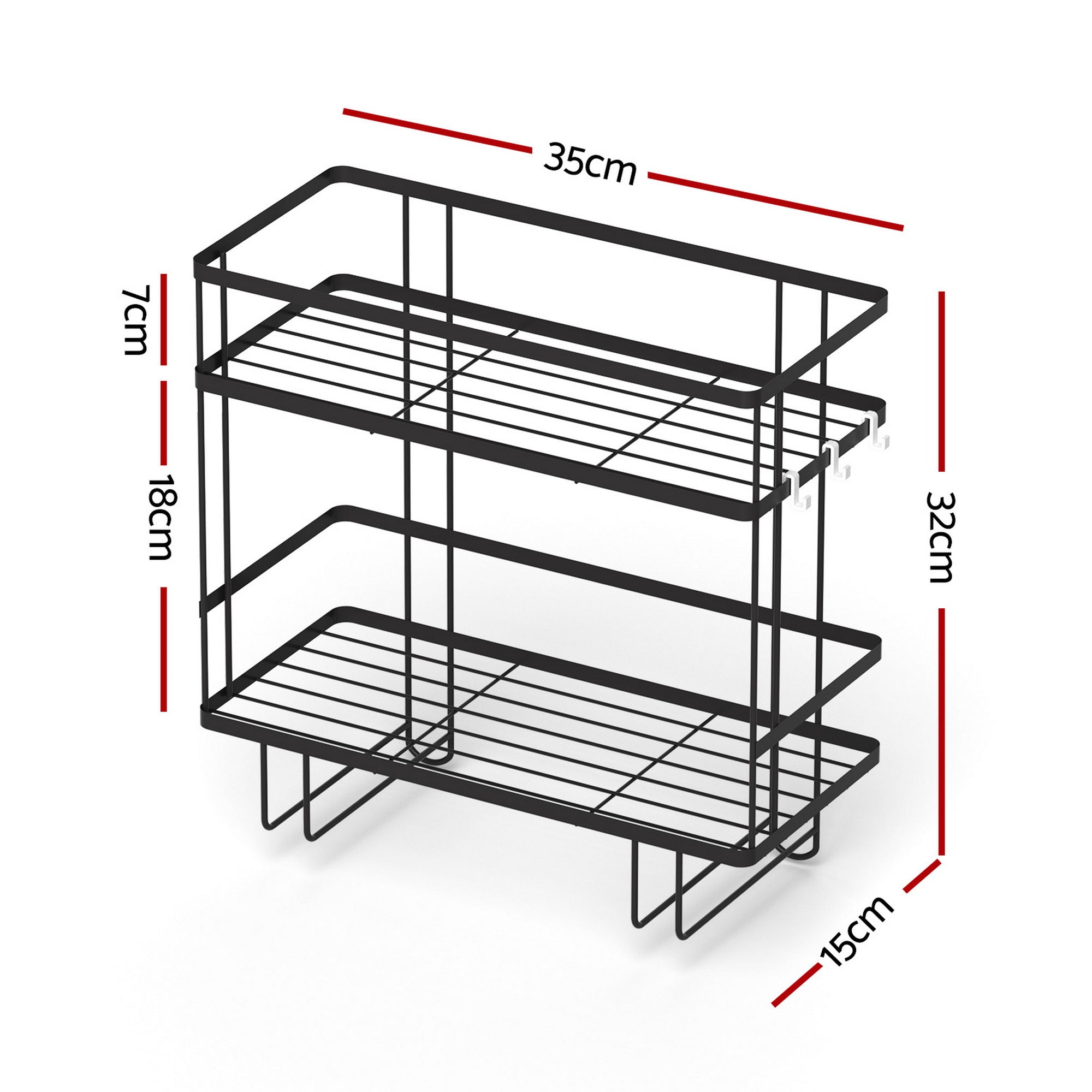 Artiss Over Toilet Storage Rack Bathroom Shelf Organizer 2 Tier