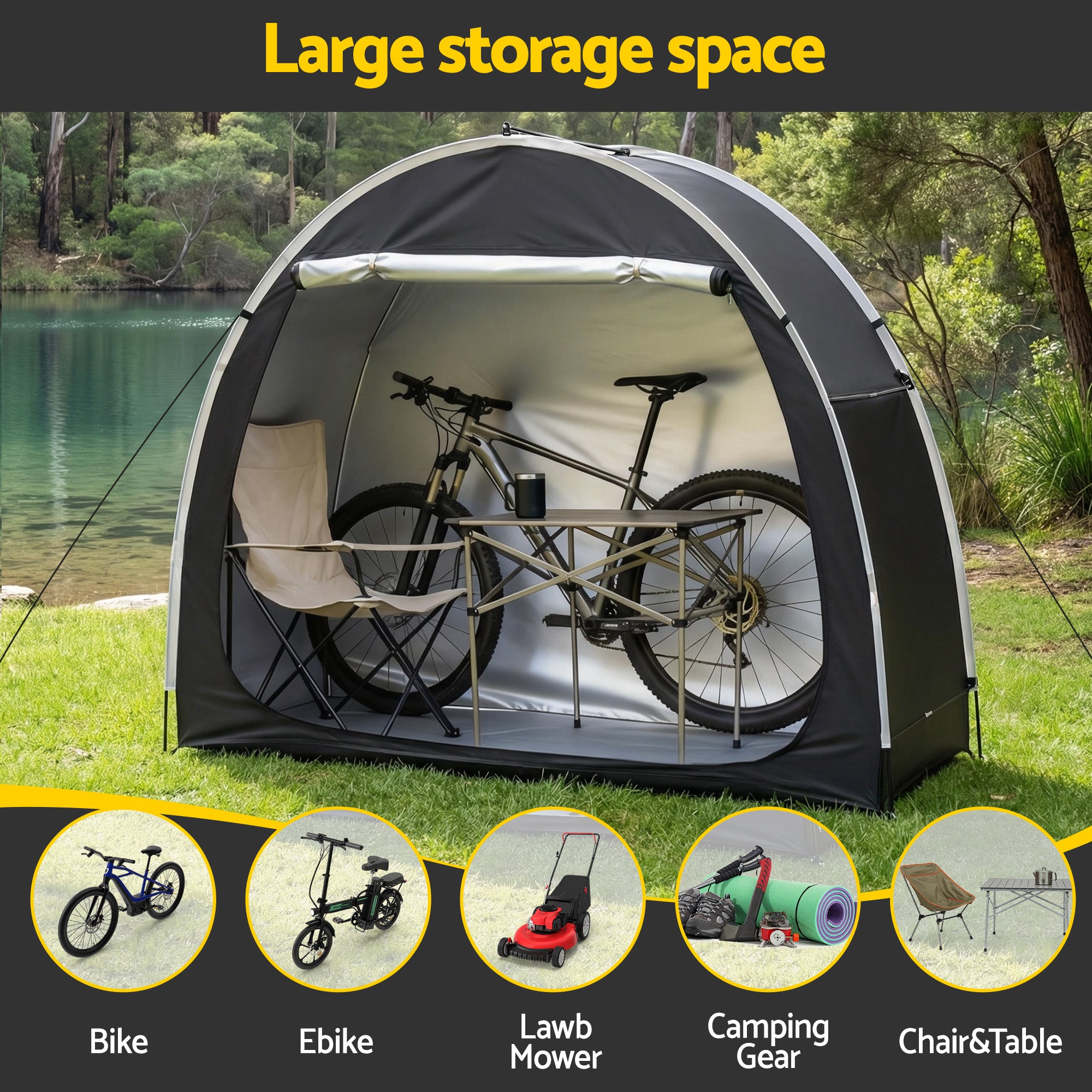 Giantz Bike Storage Tent Waterproof Outdoor UV Protection Shelter w/ Large Space