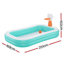 Bestway Kids Inflatable Pool Above Ground Play Pools Basketball Hoop 251x168cm