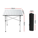 Weisshorn Folding Camping Table 70CM Roll Up Outdoor Picnic BBQ Aluminium Desk