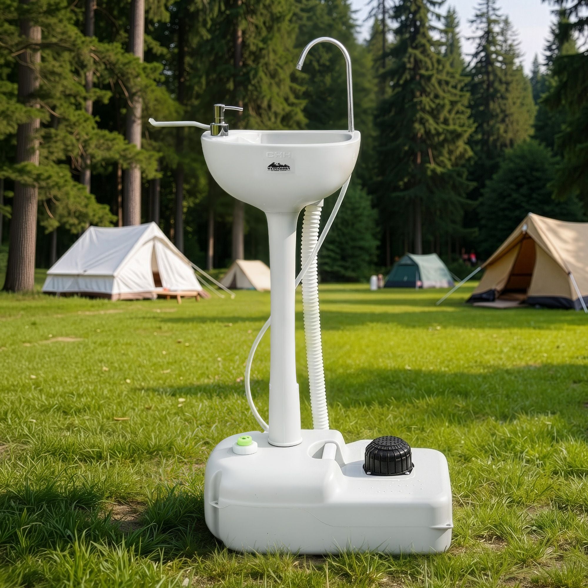 Weisshorn Camping Basin Portable Hand Wash Sink Stand 19L Capacity