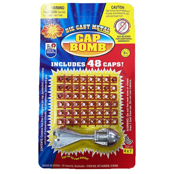 2 x Diecast Cap Bomb with 48 Shots pack, traditional toys