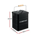 Gardeon 5L Compost Bin Kitchen Countertop Food Waste Caddy Black