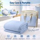 Giselle Cooling Blanket 130cm x 170cm Double Sided Summer Throw Lightweight Blue