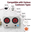 Devanti 2 Hobs Ceramic Cooktop Electric Hot Plate Infrared Knob Control 2400W