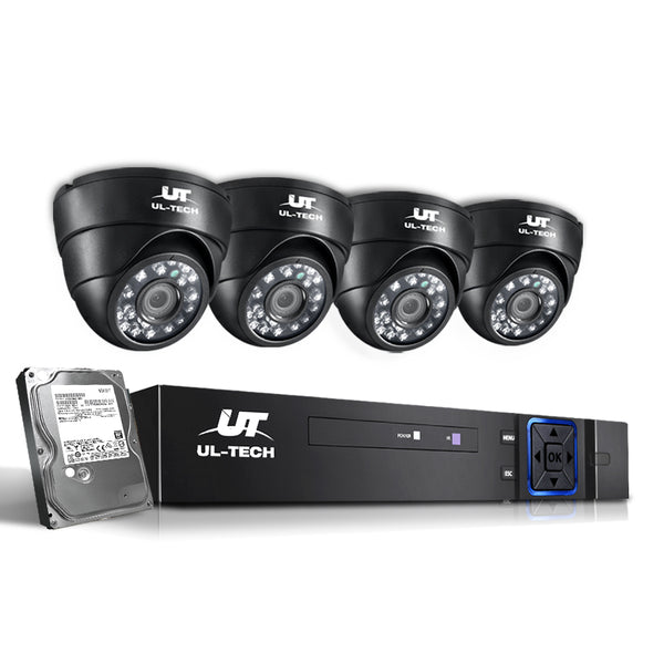 UL-tech CCTV Security System 4CH DVR 4 Cameras 2TB Hard Drive