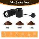 Devanti Manual Coffee Grinder with 24 Adjustable Settings | Hand Coffee Bean Burr Mill for Espresso French Press | Portable Stainless Steel Quiet Grinder with Storage Bag for Travel Camping, Black