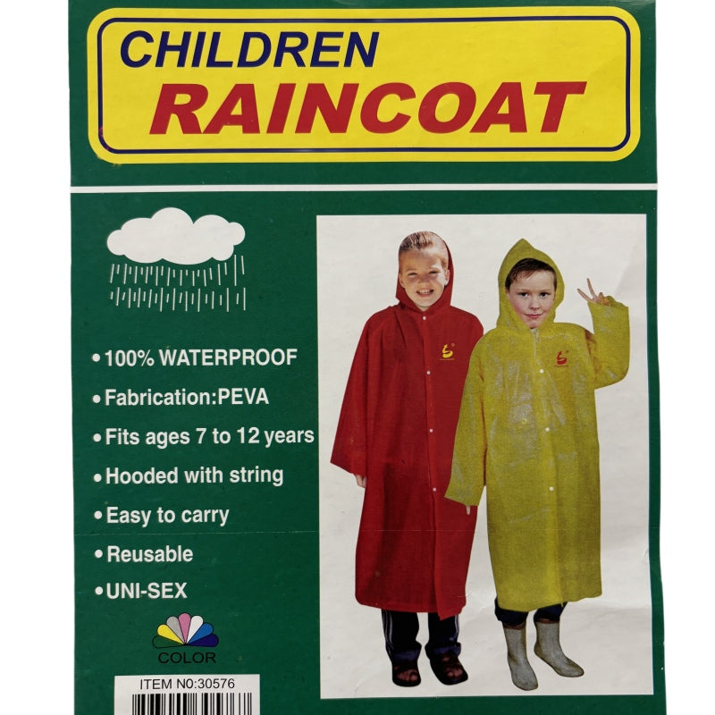 2 PCs of PEVA CHILDS' RAINCOATs fits 7~12years