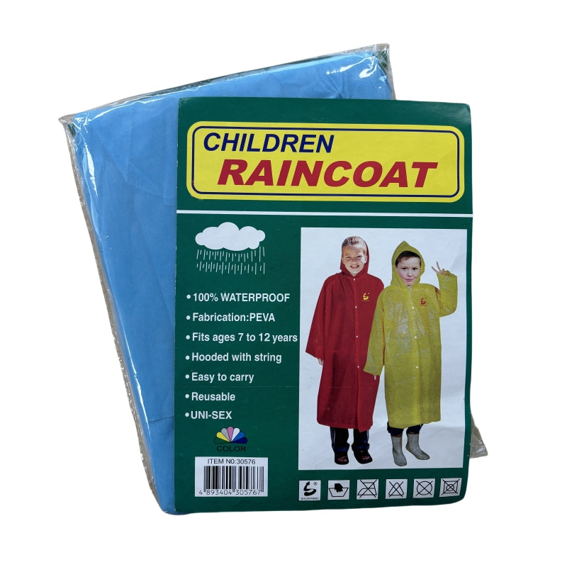 2 PCs of PEVA CHILDS' RAINCOATs fits 7~12years