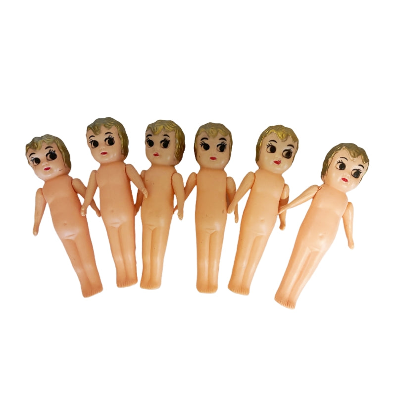 Lot of 6 Kewpie Dolls – 6" Cupie Style – Vintage Baby Doll Collection