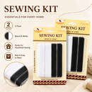 2 Pack Black & White Hook and Loop Fastener Tape Set for Sewing, Repair and DIY Crafts
