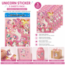 5 Sheets Unicorn Stickers Pack – Colourful Kids Craft, Reward and Decoration Stickers