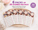 6 Packs Multicolour Body Art Rhinestone Stickers – 180 Self-Adhesive Gems for Face, Nails and Crafts