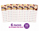 6 Packs Multicolour Body Art Rhinestone Stickers – 180 Self-Adhesive Gems for Face, Nails and Crafts