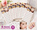 6 Packs Multicolour Body Art Rhinestone Stickers – 180 Self-Adhesive Gems for Face, Nails and Crafts