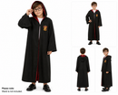 Children’s Wizard Robe and Glasses Set – Black Hooded Costume with Red Lining, Size 10–12 Years