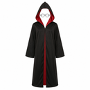 Children’s Wizard Robe and Glasses Set – Black Hooded Costume with Red Lining, Size 10–12 Years