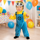 Toddler Yellow and Blue Minion Character Costume – Plush Fancy Dress Outfit with Hood and Goggles