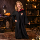 Kids’ Wizard Robe Costume – Black Hooded Gown with Burgundy Lining