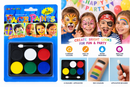 6 Colour Face Paint Set with Applicator – Water Washable