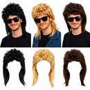 Men’s Retro Mullet Party Wig – Assorted Colours