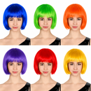 Colourful Bob Party Wig with Fringe – Assorted Colours