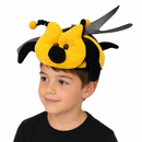Kids Plush Bee Costume Hat with Wings and Antennae – Novelty Dress-Up Party Headwear