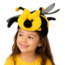 Kids Plush Bee Costume Hat with Wings and Antennae – Novelty Dress-Up Party Headwear