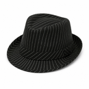 Black or White Pinstripe Fedora Hat – Classic Gangster Costume Party Accessory