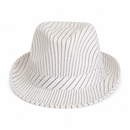 Black or White Pinstripe Fedora Hat – Classic Gangster Costume Party Accessory