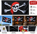 Large Pirate Flag 3 x 5 ft – Skull and Crossbones Design