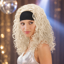 Blonde Curly Party Wig with Black Headband