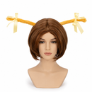 Brown Party Wig with Yellow Ribbon Antennae