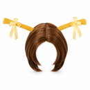 Brown Party Wig with Yellow Ribbon Antennae