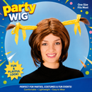 Brown Party Wig with Yellow Ribbon Antennae