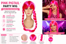 Pink Braided Party Wig – Long Pigtail Costume Wig