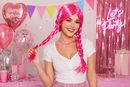 Pink Braided Party Wig – Long Pigtail Costume Wig
