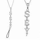 Silver Crystal “SEXY” Pendant Charm – Rhinestone Necklace & Phone Strap Accessory