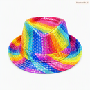 Sequin Trilby Fedora Party Hat – Sparkly Costume Accessory in Assorted Colours