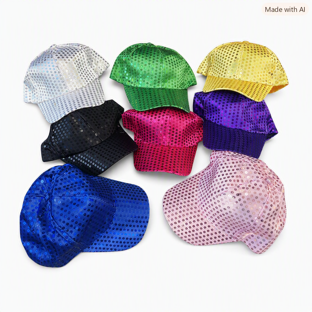 Sequin Baseball Cap – Sparkly Party Hat in Assorted Colours