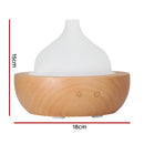 Devanti Aroma Aromatherapy Diffuser LED Oil Ultrasonic Air Humidifier Glass Wood